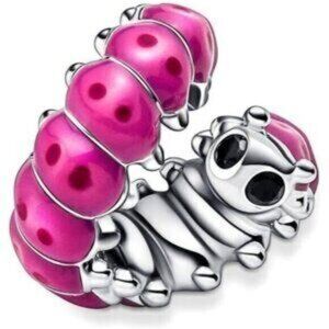 Cute Curled Caterpillar Charm, Charm Fits Pandora Bracelet